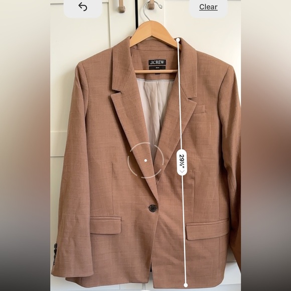 J Crew Willa Blazer Virgin Wool Blend Italian Fabric Size 16 Camel Classic - Picture 9 of 12
